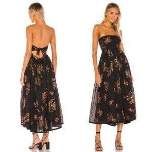 Free People Baja Babe Midi Dress Black Gold Small. Good condition.